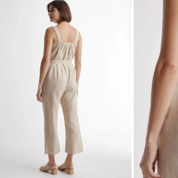 Quince 100% European Linen Square Neck Jumpsuit - Picture 2 of 7